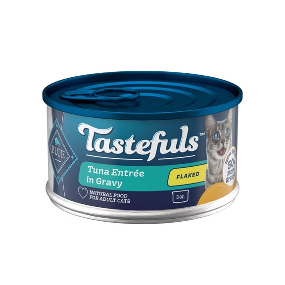 Blue Buffalo Tastefuls Adult Cat Wet Food, Tuna Entrée in Gravy, Flaked, 3oz