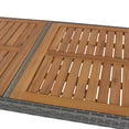 thumbnail image 7 of Segmart 5-pieces Outdoor Patio Wicker Bar Set, Bar Height Chairs With Non-Slip Feet And Fixed Rope, Removable Cushion, Acacia Wood Table Top, Brown Wood And Gray Wicker, 7 of 7