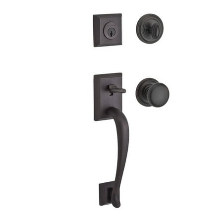 619 Interior Single Cylinder Baldwin Napa Single Cylinder Handleset with Traditional Round Rose and Round interior Knob ()