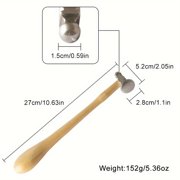 Two-Sided Chasing Hammer - 10.63 Inches Wooden Handle, 2.25” Steel Head with a 14mm Ball Pein & 1.1/ 28mm Domed Face - Tool Used to Add Texture and Dimension to Metalwork