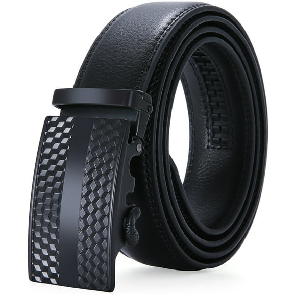 Men's Belt,Nelbons Genuine Leather Ratchet Belt for Men with Slide Buckle,Trim to Fit width 3.5cm 1 3/8 inch