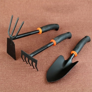Melantax Garden steel rake gardening tools cultivator with short handle small mini rake