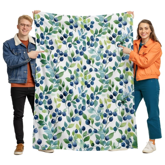 Flannel Throw Blanket for Couch Sofa Bed, Garden Plants Fruits Soft Cozy Warm Fuzzy Blanket 40x50in