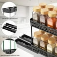 thumbnail image 4 of 2 Pack Pull Out Spice Rack Organizer for Cabinet, AOKIWO Multi-Purpose Kitchen Storage Cabinet Organizer, Fits 12"H x 11"D x 5"W, Black, 4 of 10