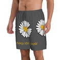 thumbnail image 2 of Goofa Keep Life Simple Daisy Flower Printed Mens Swim Trunks Summer Quick Dry Short Beach Swimwear Bathing Suits-Large, 2 of 9