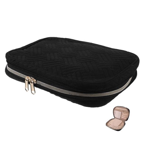 Joyero portátil para pendientes, organizador de collares y pendientes, estuche de viaje para joyas.