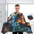 thumbnail image 3 of JSTEL Various Colorful Butterfly Waterproof Barber Cape for Men Women Beard Shaving Bib Apron Professional Hair Cutting Cloth, 65 x 55 inch, 3 of 6