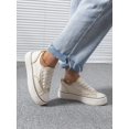 thumbnail image 4 of Women's White Spring/autumn Casual Solid Color Slip-resistant Canvas Shoes, Low Top Round Toe Sneakers Loafers, 4 of 5