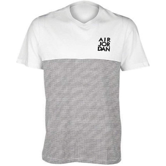 Jordan Mens Short Sleeve Printed T-Shirt,White/Black,2XL