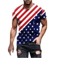 thumbnail image 2 of Wavsuf Mens T-Shirts Graphic Summer Independance Day Crew Neck Multicolor T-Shirts Size 3XL, 2 of 5