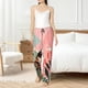 thumbnail image 4 of Fotbe Colorful Cat With Flowers Pantalones de Pijama para Mujer, Pantalones de Dormir, Pantalones Pj con Cordón y Bolsillos-Large, 4 of 6