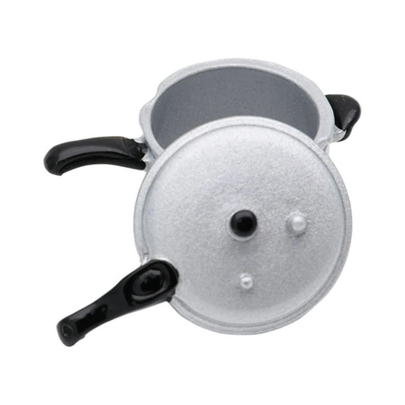 Olla a presión para casa de muñecas,Accesorios para casas de muñecas en miniatura,utensilios de cocina,Accesorio de fotografía de decoración de casa de muñecas de aleación,Mini olla a