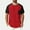 Red(New), variant on PNTUTB Men's Fashion Patchwork Solid Color Chest Pocket Lightweight Breathable Crew Neck Short Sleeve Top