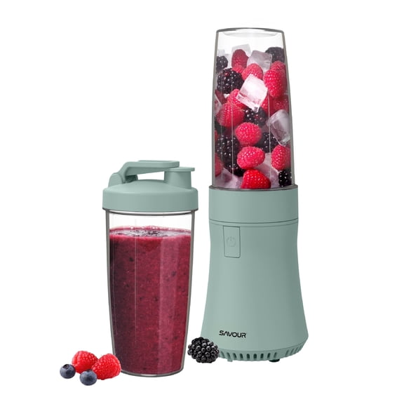 Savour by Tzumi 300W Mini Smoothie Blender – 18oz. Countertop Mini Blender for Smoothies, Sauces, Cocktails and More