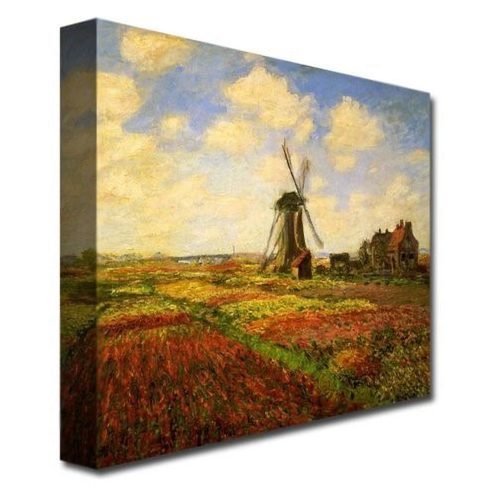Trademark Fine Art "Tulips in a Field" Canvas Art by Claude Monet