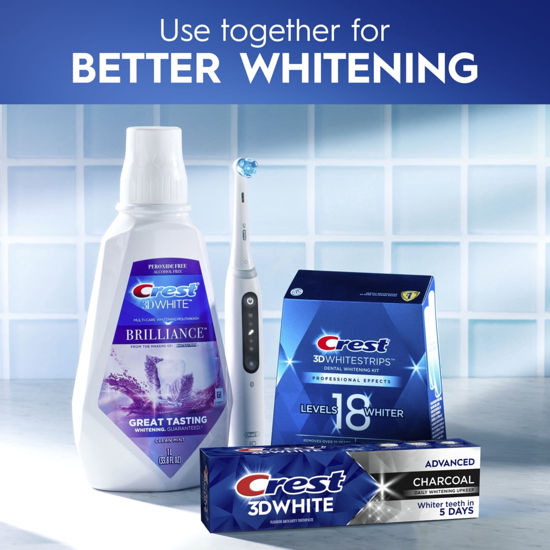 Crest 3DWhite Advanced Charcoal Whitening Toothpaste, 3.3 oz, Pack of 3
