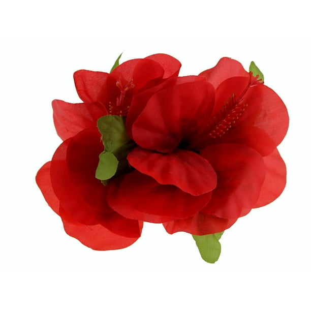 Double Hibiscus hair clip #29 Red Double Hibiscus hair clip #29 Red