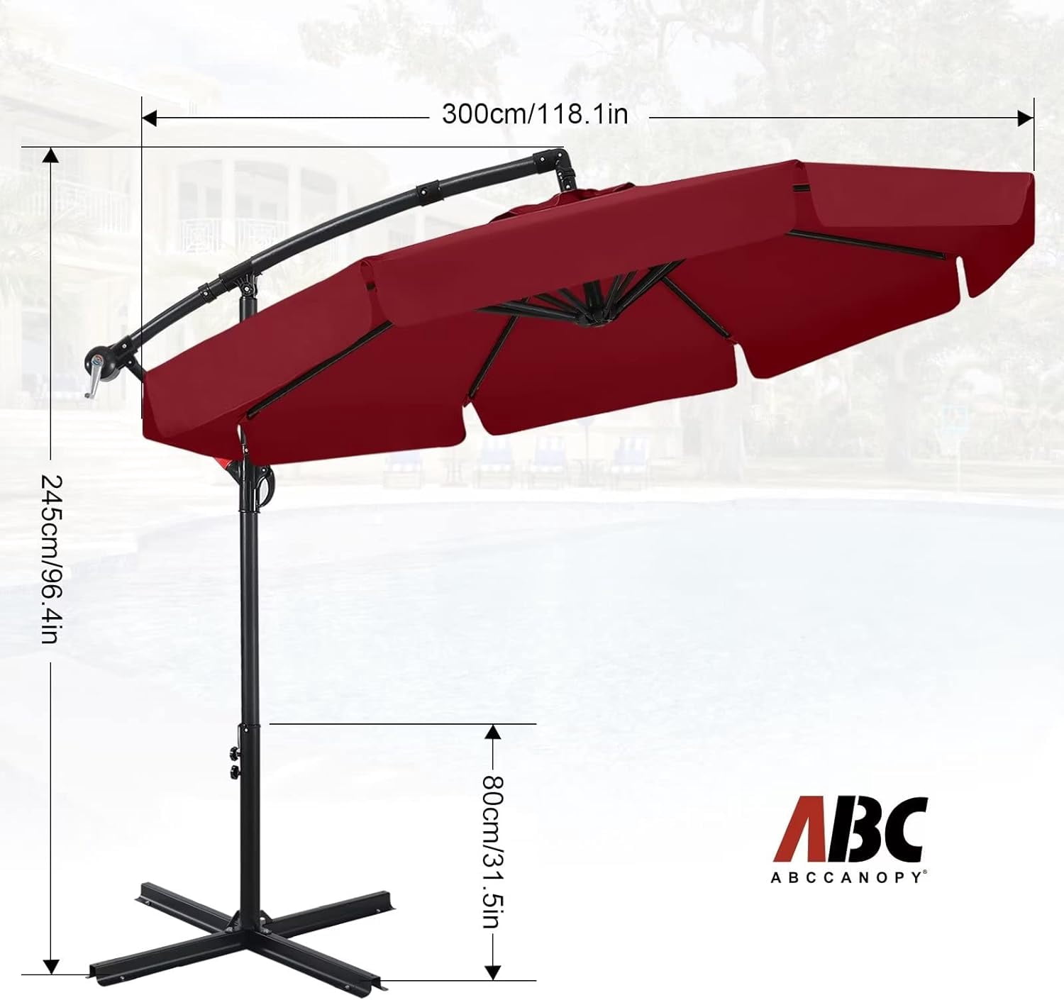cantilever patio umbrella navy blue Amazon.com : Best Choice Products 10ft Offset Cantilever Hanging Market  Patio Umbrella, 8 Sturdy Ribs, Easy Adjustment