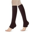 thumbnail image 2 of Gustave 2 Pairs Women Knee High Leg Warmers Girls Knit Long Footless Socks Pleated Ruffle Thermal Boot Socks for Yoga Dance - Brown, 2 of 6