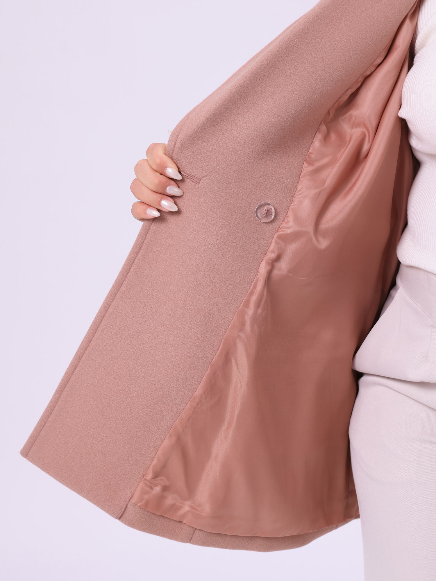 DARING DIVA Women's Plus Size Double-Breasted Notched Lapel Peacoat 4X Pink