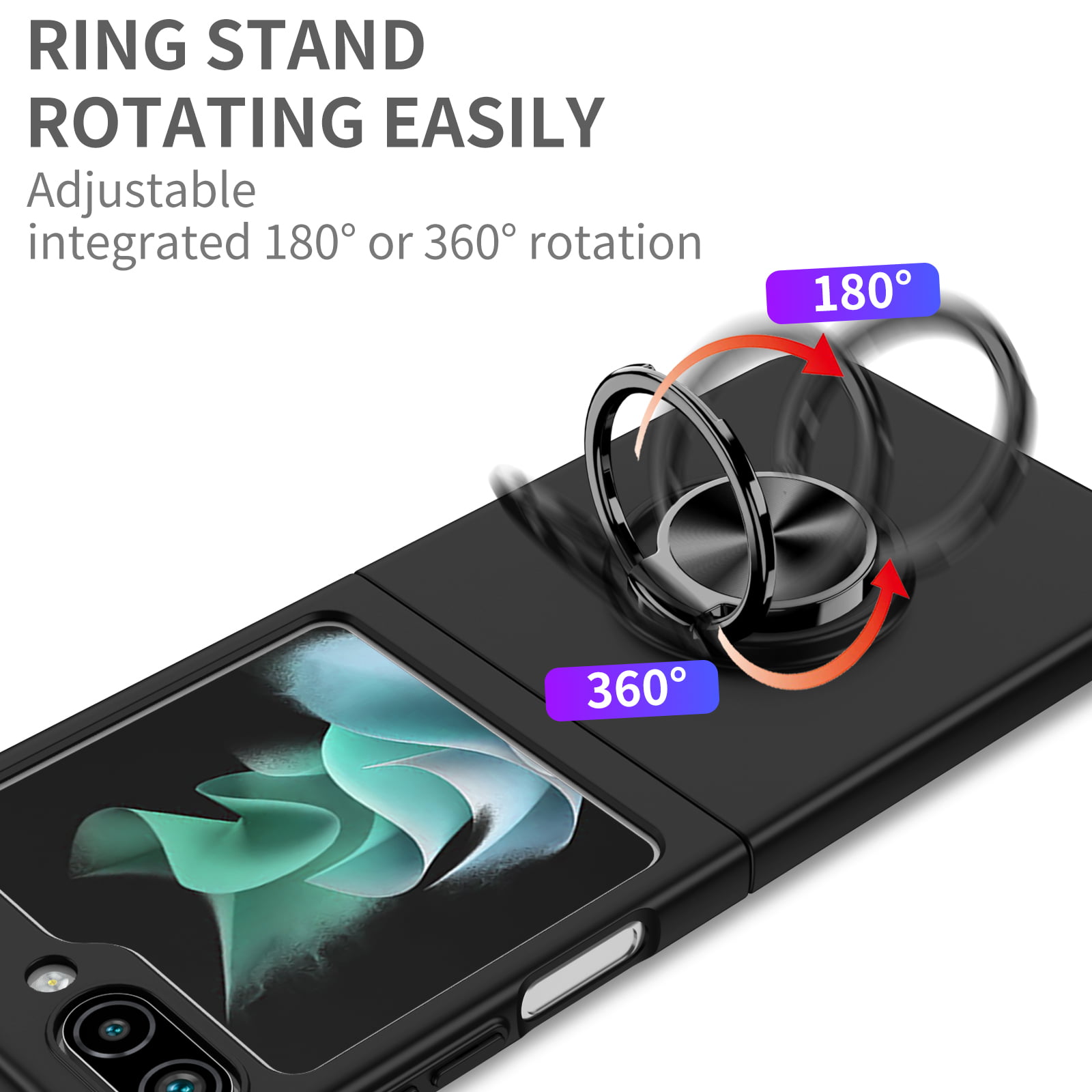 Wasserstein Smartphone Case with Ring Holder for Samsung Galaxy Z Flip 3 -  Shockproof Protection For Your Phone (Black) SamsungZFlip3CaseBlkUS - The  Home Depot