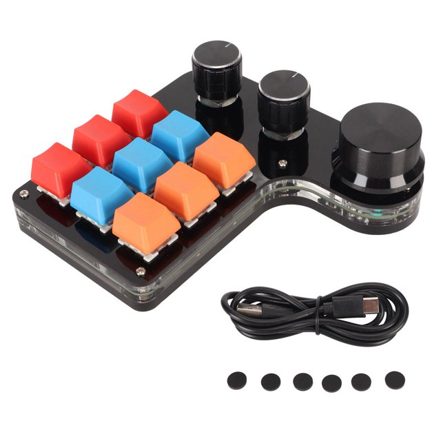 Teclado programable de 9 teclas Ticfox Mini teclado mecánico Macro USB con una sola mano