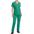 thumbnail image 2 of Scrubs for Women Medical Scrub Sets V-Neck Short Sleeve Nursing Tops & Cargo Pants Straight Leg Uniforms Set with Pockets Green M, 2 of 5