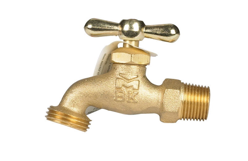 B And K Industries .50in. MIP Inlet Brass Standard Threaded Hose Bibb  103-003