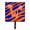 Letter W, variant on 4.25 x 6 in. Letter W Initial Tiger Stripe Blue and White Leash Or Key Hook