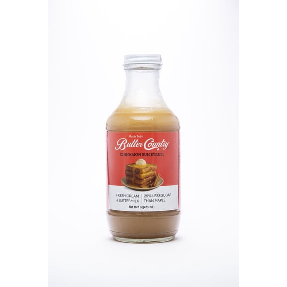 Butter Country Rich and Creamy Buttermilk Syrup | Cinnamon Bun Flavor | 16 fl oz Bottle