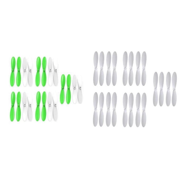 HobbyFlip 55mm Propellers White and Green/White Compatible with Hubsan X4 H107