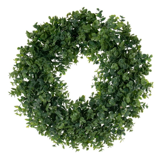 Vickerman 18" Green Spiral Artificial Eucalyptus Wreath