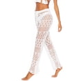thumbnail image 6 of Angala Womens Cover Up Pants Hollow Out Crochet High Waist Mesh Beach Bikini Swimsuits Pants Soft Beautiful Women's Casual Trousers, 6 of 7