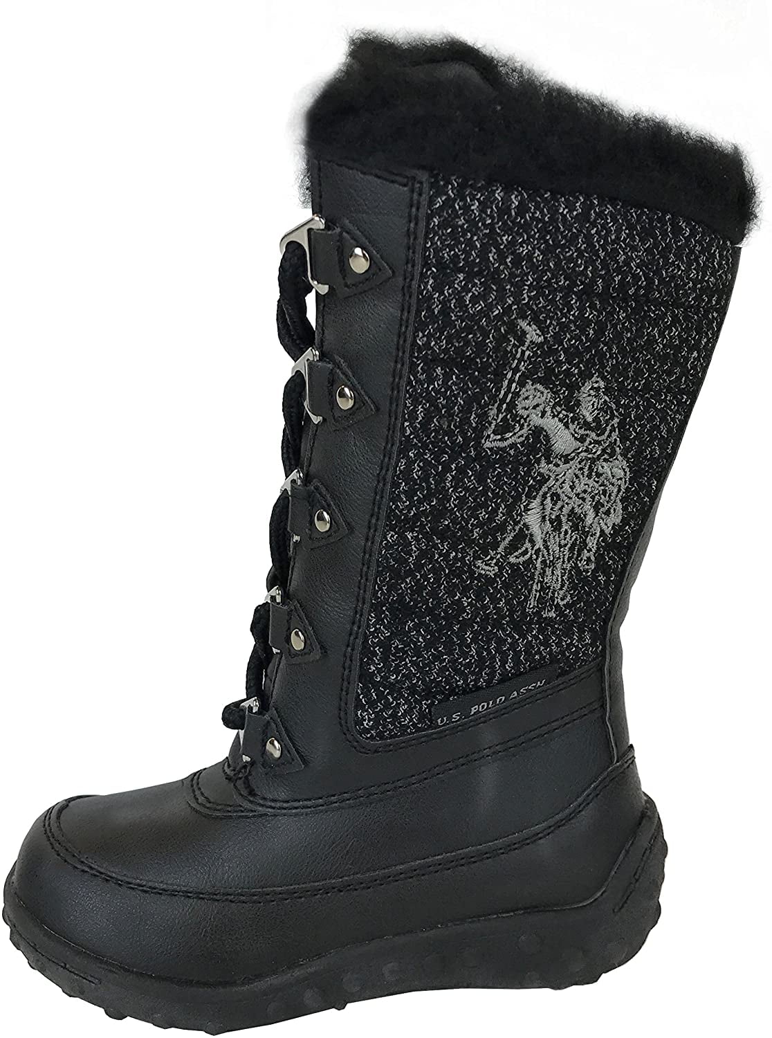Polo Assn US Girls Quilted Lace Up Snow 