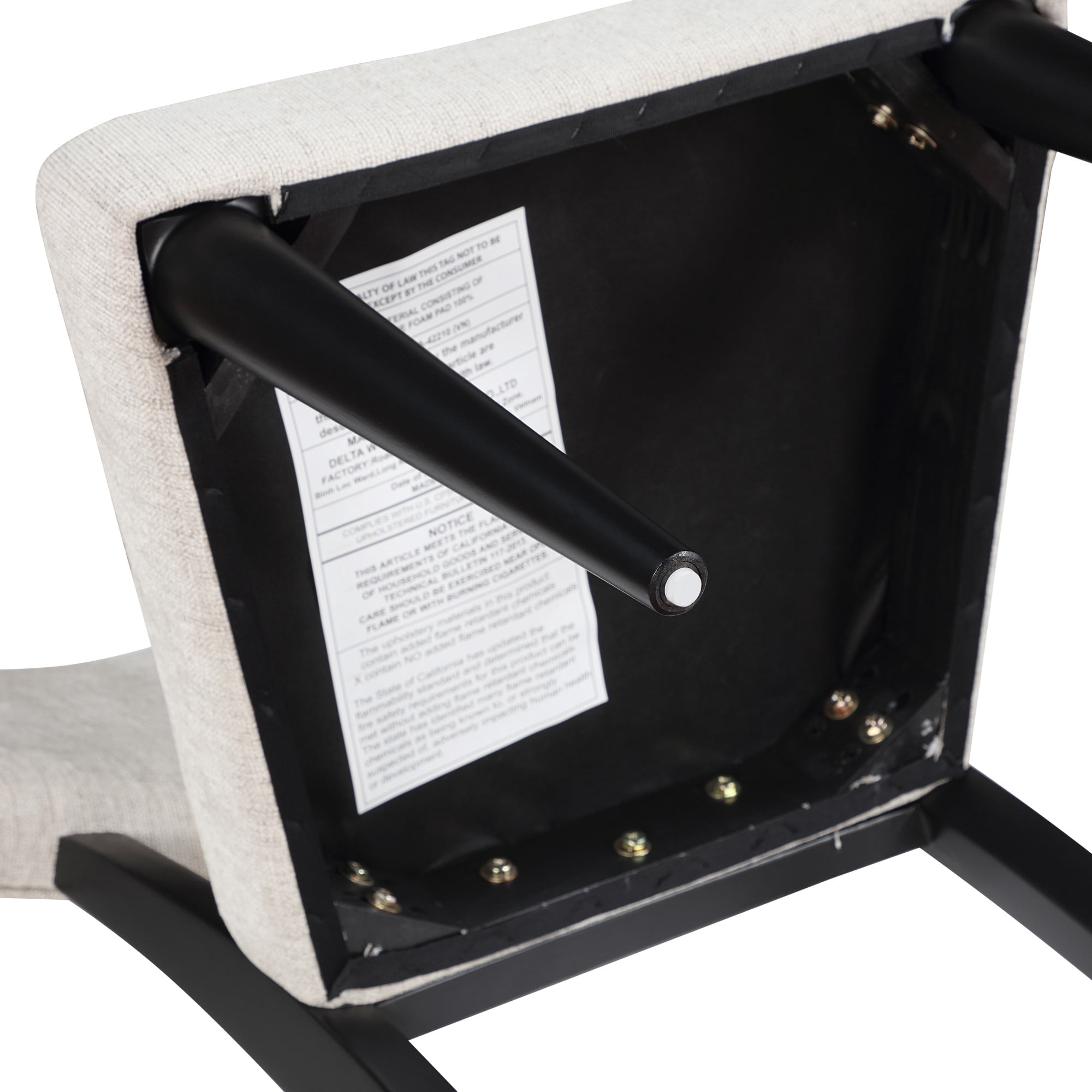 Steve Silver Colvin Modern Upholstered Dining Chair, Set of 2, Black/White