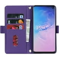 thumbnail image 5 of Crossbody Wallet for Samsung Galaxy S10 Case with Adjustable Lanyard Strap Credit Card Holder 6.1",PU Leather Handbag Purse Kickstand Make Up Mirror Cover Case for Men Women Girl,Purple, 5 of 14
