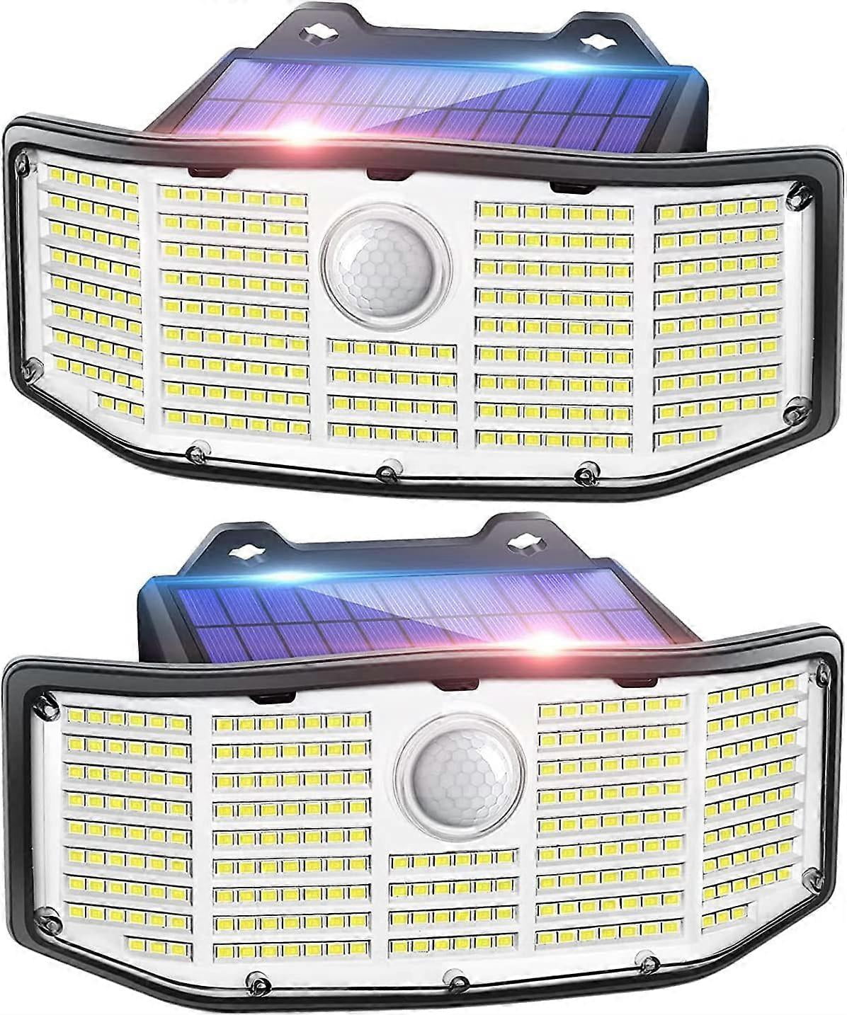 Double Tête Lampe Solaire Exterieur, Lampe Solaire Exterieur Detecteur de Mouvement Avec 3 Luminosité, IP65 étanche Lustre A389 - Maison