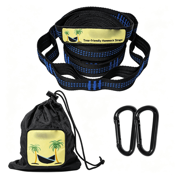 MISSMILE Hammock Straps for Trees-Set of Two 10Ft Longwith 38 Loops&2 Carabiners| Essential Hammock Accessories Hammock Straps