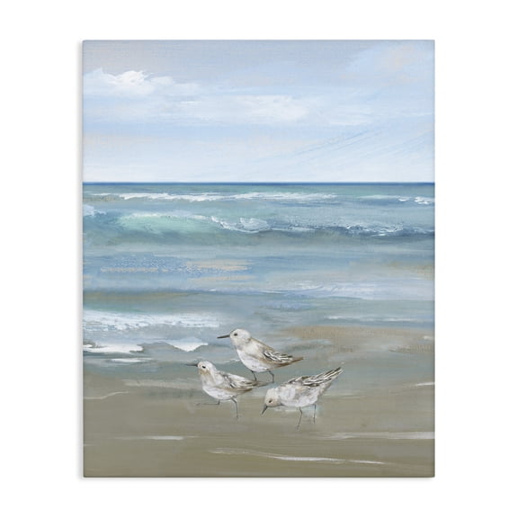 Stupell Industries Sanderlings on Gentle Waves Canvas Wall Art, design by Nan