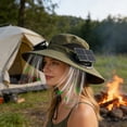 thumbnail image 4 of Solar Powered Fan Hat, Wide Sun Hat 2 USB Solar Charging Fans, Upgraded Outdoor Protection Bucket Hat for Fishing Hiking Gardening Beach, 4 of 6