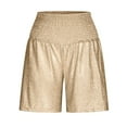 thumbnail image 4 of YYDGH Womens Sequin Shorts Elastic High Waisted Pleated Ruffle Cute Shorts Beach Flowy Casual Glitter Sparkly Shorts Gold XL, 4 of 6