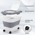 thumbnail image 6 of 25 Lbs Dispenser Bin with Rolling Wheel Airtight Locking Lid, Cereal Rice Food Storage Containers, Dog Pet Flour Sugar Plastic Leakproof Sealable Large Kitchen Pantry Holder Grey, 6 of 13