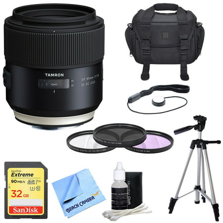 Tamron SP 85mm f1.8 Di VC USD Lens for Canon Full-Frame EF Mount Cameras Includes Bonus UV Filter kit and