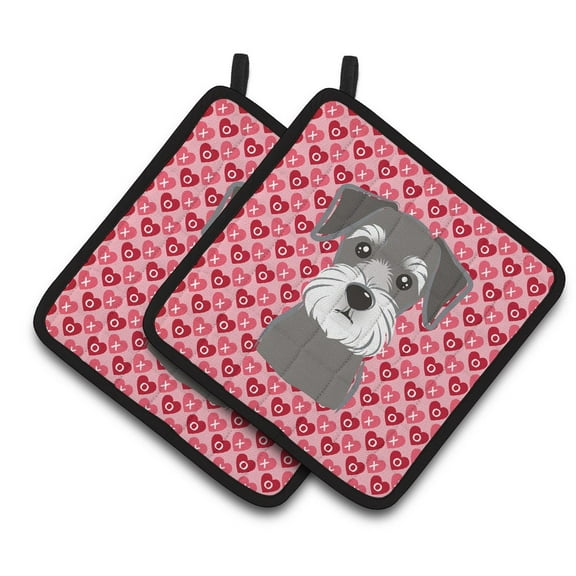 Carolines Treasures BB5276PTHD Schnauzer Hearts Pair of Pot Holders