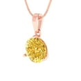 thumbnail image 2 of 2 ct Brilliant Round Cut Solitaire Natural Citrine 14k Rose hypoallergenic Solid gold Designer Everyday Affordable Dainty Necklace Pendant with 16" Chain, 2 of 6