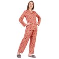 thumbnail image 2 of Inkmeso Women's Loungewear Button Down Pajamas Set Full Sleeve Nightwear Pants 2 Pc Cotton Sleepwear, 2 of 7