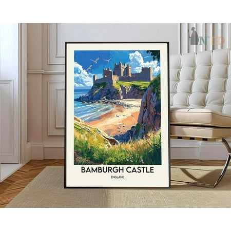 Bamburgh Castle Print Bamburgh Castle Wall Art Bamburgh Castle Poster Bamburgh Castle England Bamburgh Castle Northumberland Wall Art Modern Wall Decor 8x12 UNFRAMED