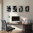 thumbnail image 2 of 4 Pack Black Abstract Metal Wall Art (16'' x 11''), Minimalist Art Wall Decor, 3D Textured Metal Wall Sculptures, for Living Room Bedroom Bathroom Study Room, 2 of 8