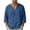 Dark Blue #030, variant on Mens Linen Shirt Breathable Long Sleeve T Shirts Pullover V Neck Loose Summer Casual Top Lightweight Quick Dry Tees, S