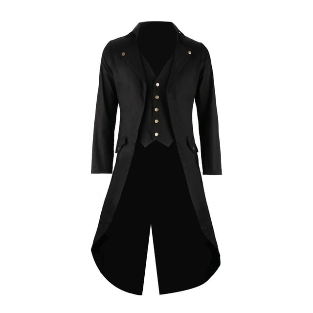 Chaqueta de disfraz SOLOTIMES para hombre, chaqueta negra, gótica, steampun